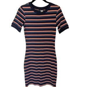 H&M Striped Ribbed Midi T-Shirt Dress 6